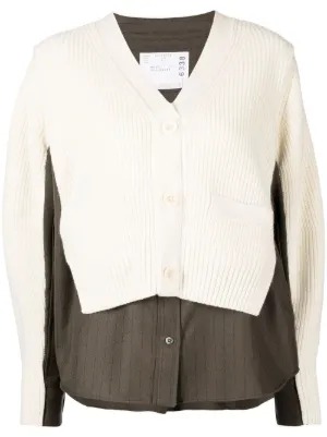 Bianco Farfetch Abbigliamento Maglioni e cardigan Cardigan Cardigan girocollo 