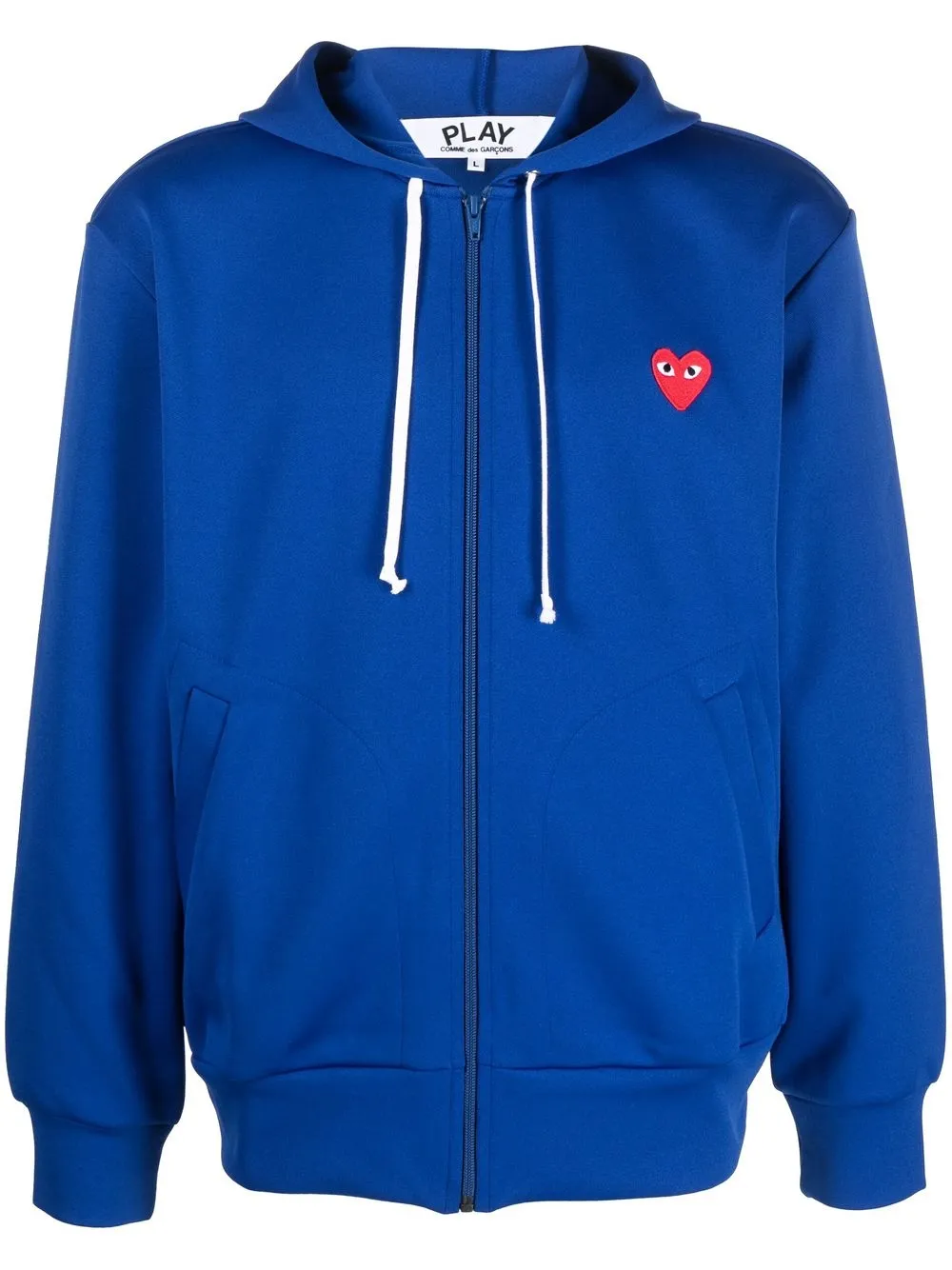 

Comme Des Garçons heart-embroidered zip-up hoodie - Blue