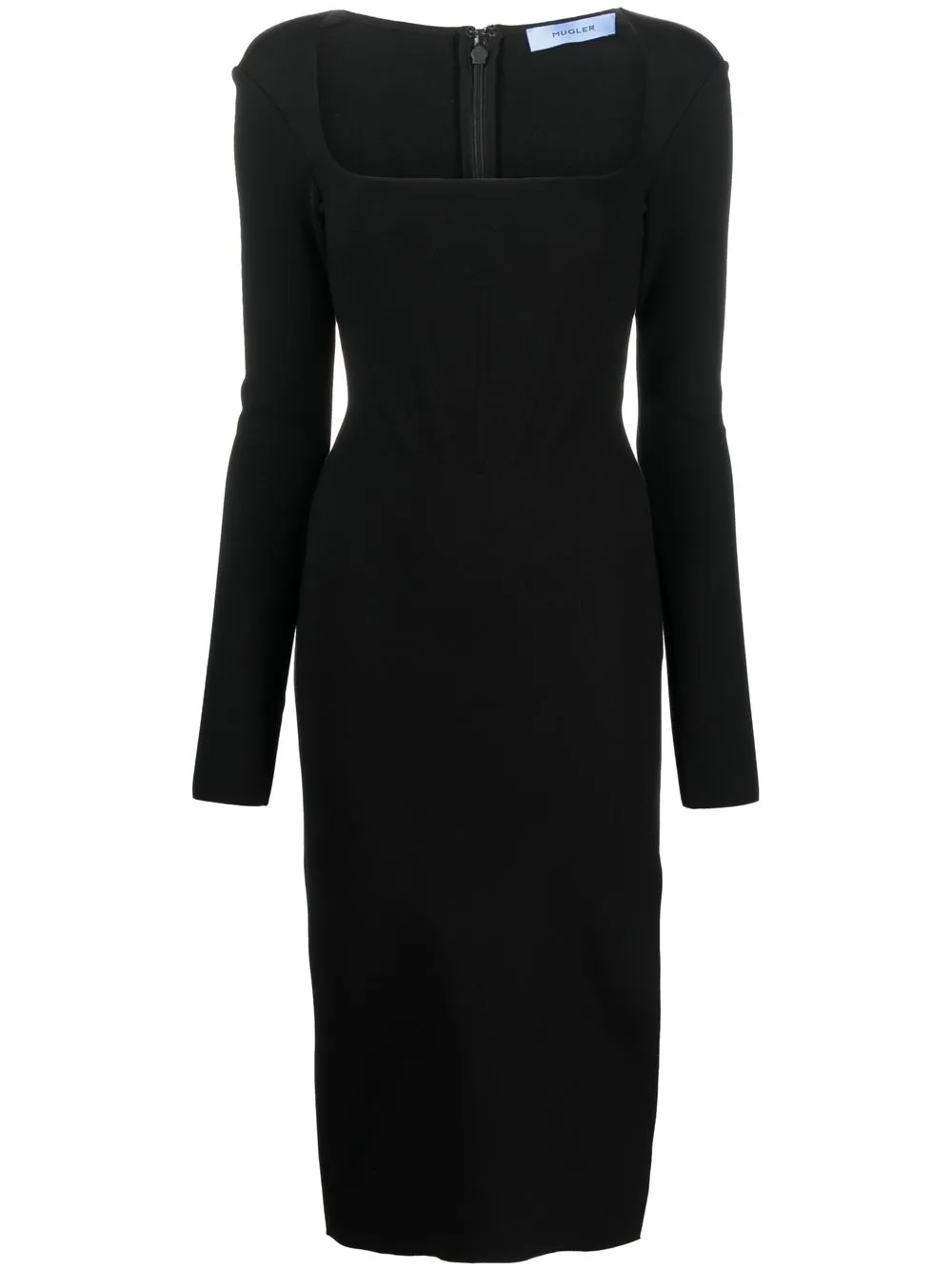 

Mugler square-neck dress - Black