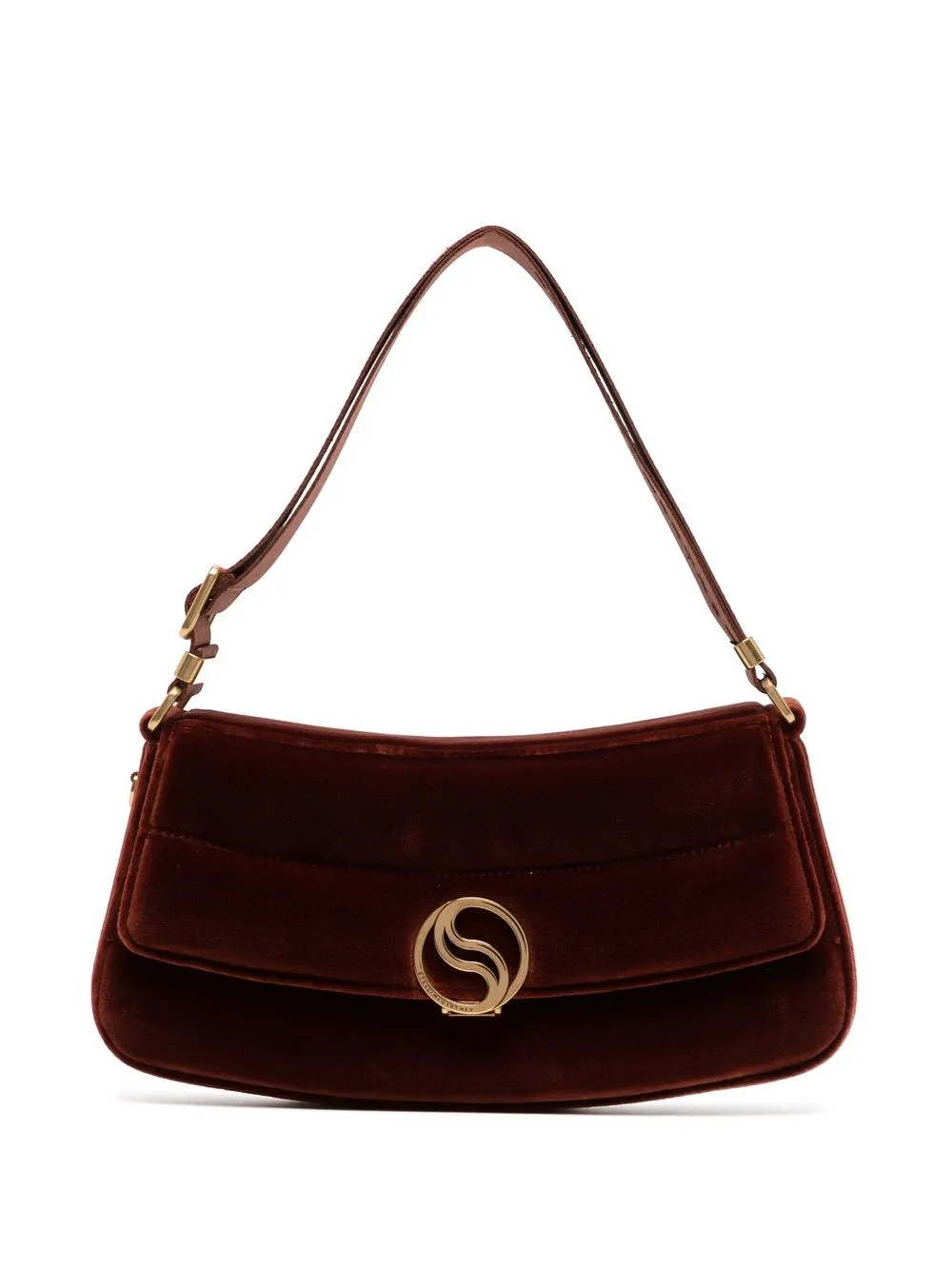 

Stella McCartney logo clasp flap shoulder bag - Brown