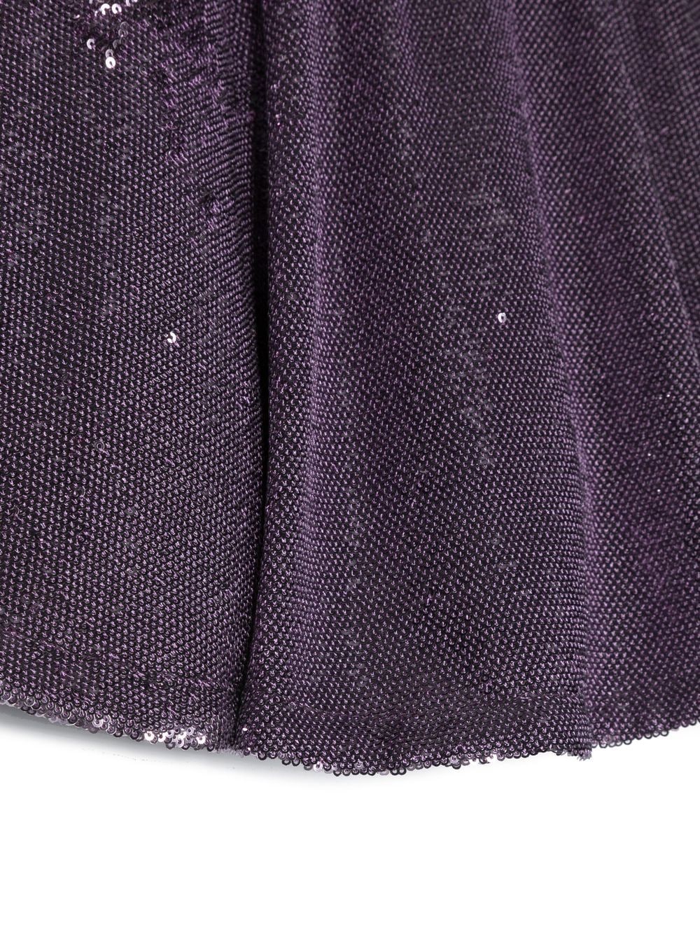 Shop Msgm Logo-waistband Sequin Skirt In Purple