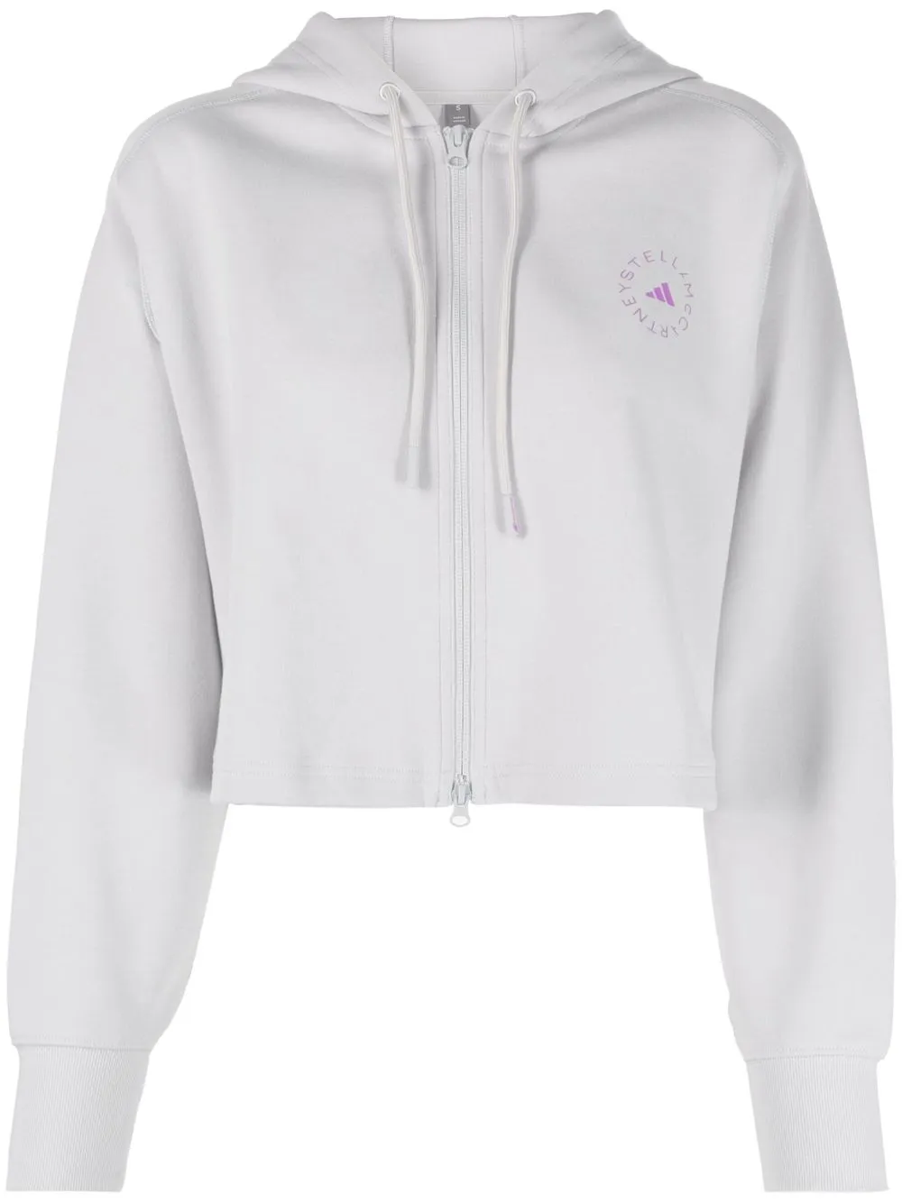 

adidas by Stella McCartney hoodie con logo estampado y cierre - Gris