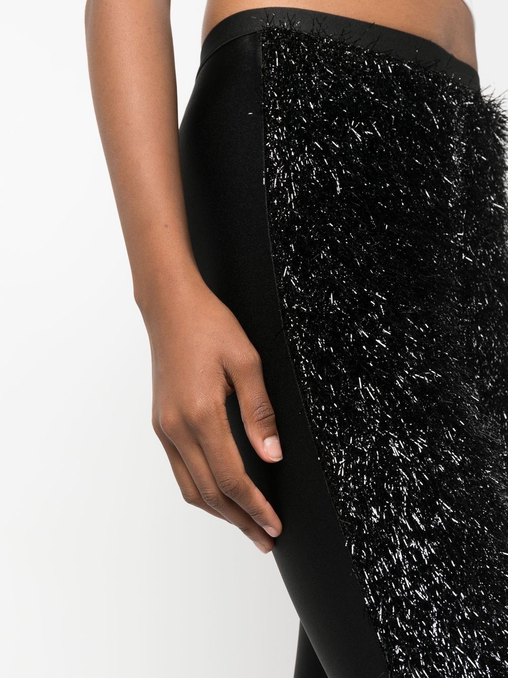 Shop Vaquera Glitter-detail Leggings In Black