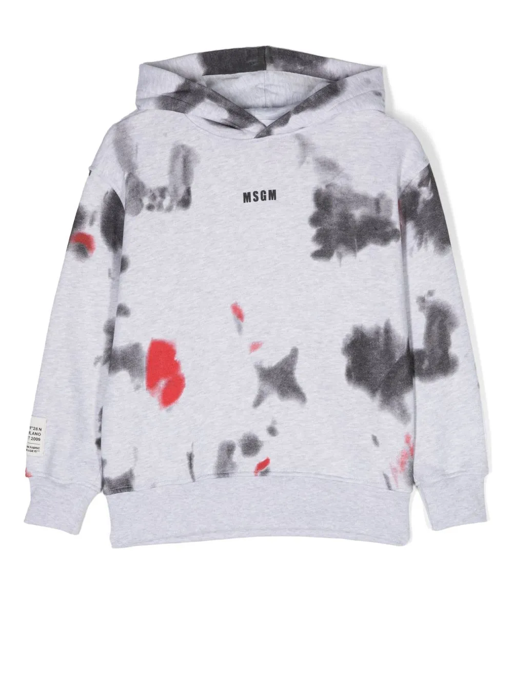 

MSGM Kids hoodie con estampado tie-dye - Gris