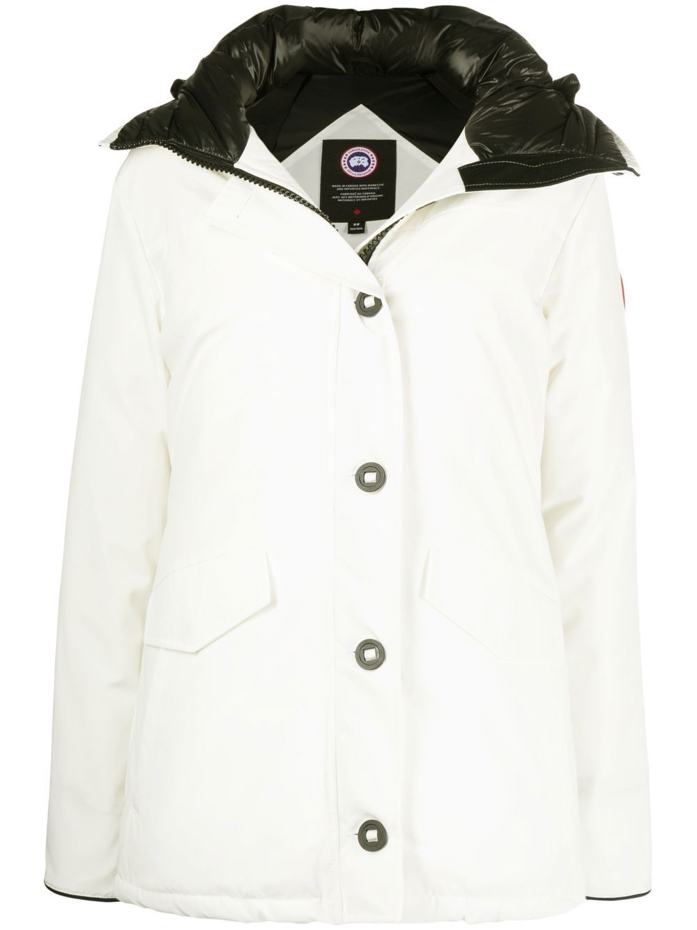Canada Goose Logo-patch Hooded Parka In White