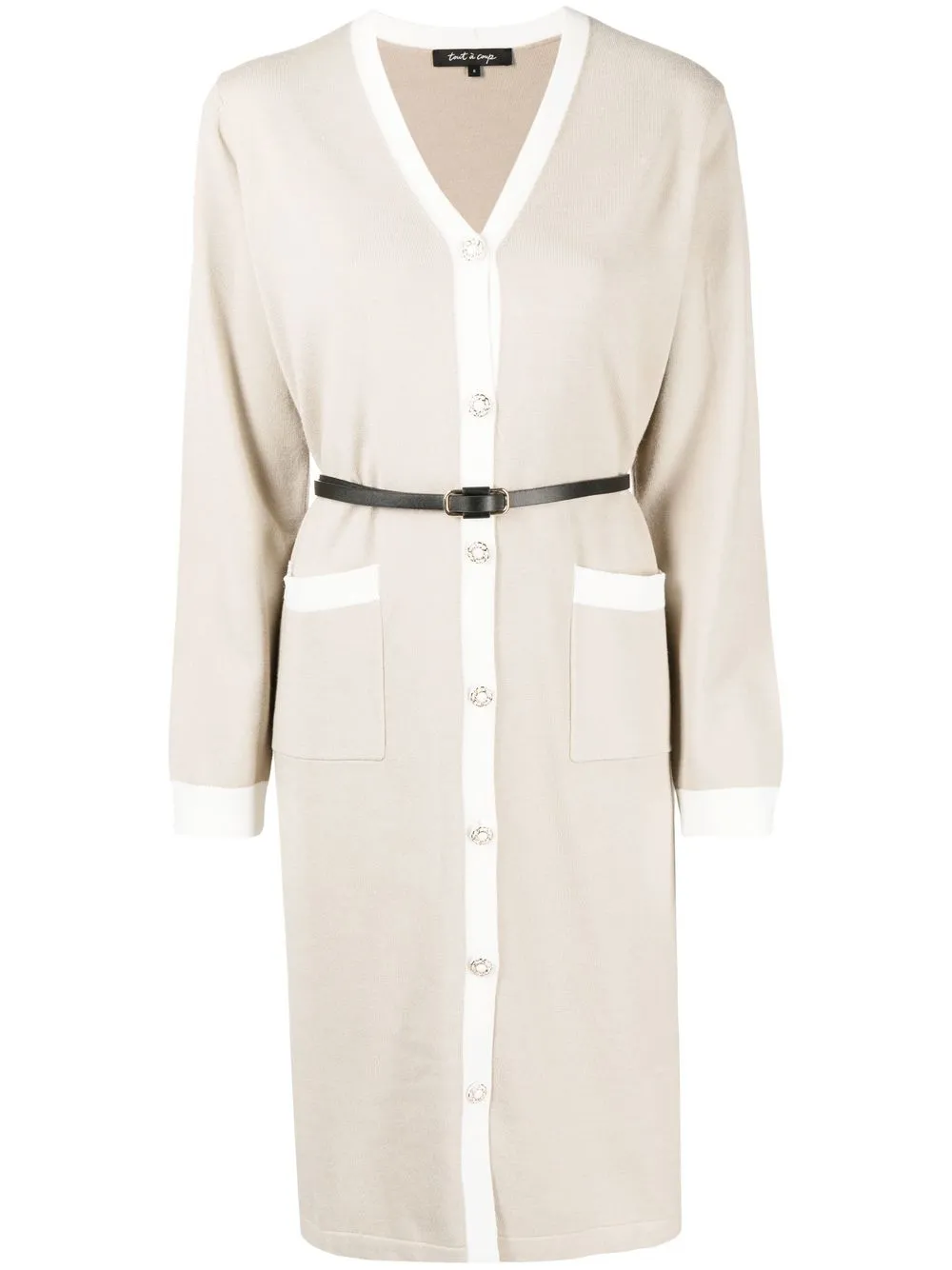 

tout a coup contrast-trimmed knitted dress - Brown