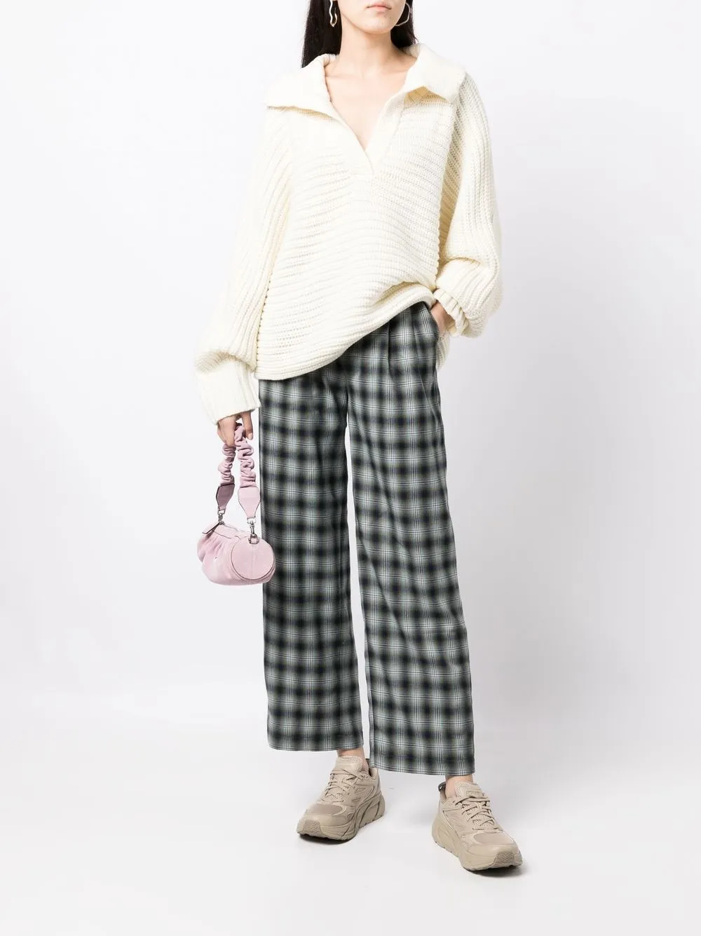 Tout A Coup Faded Plaid-check Print Trousers In Mehrfarbig | ModeSens