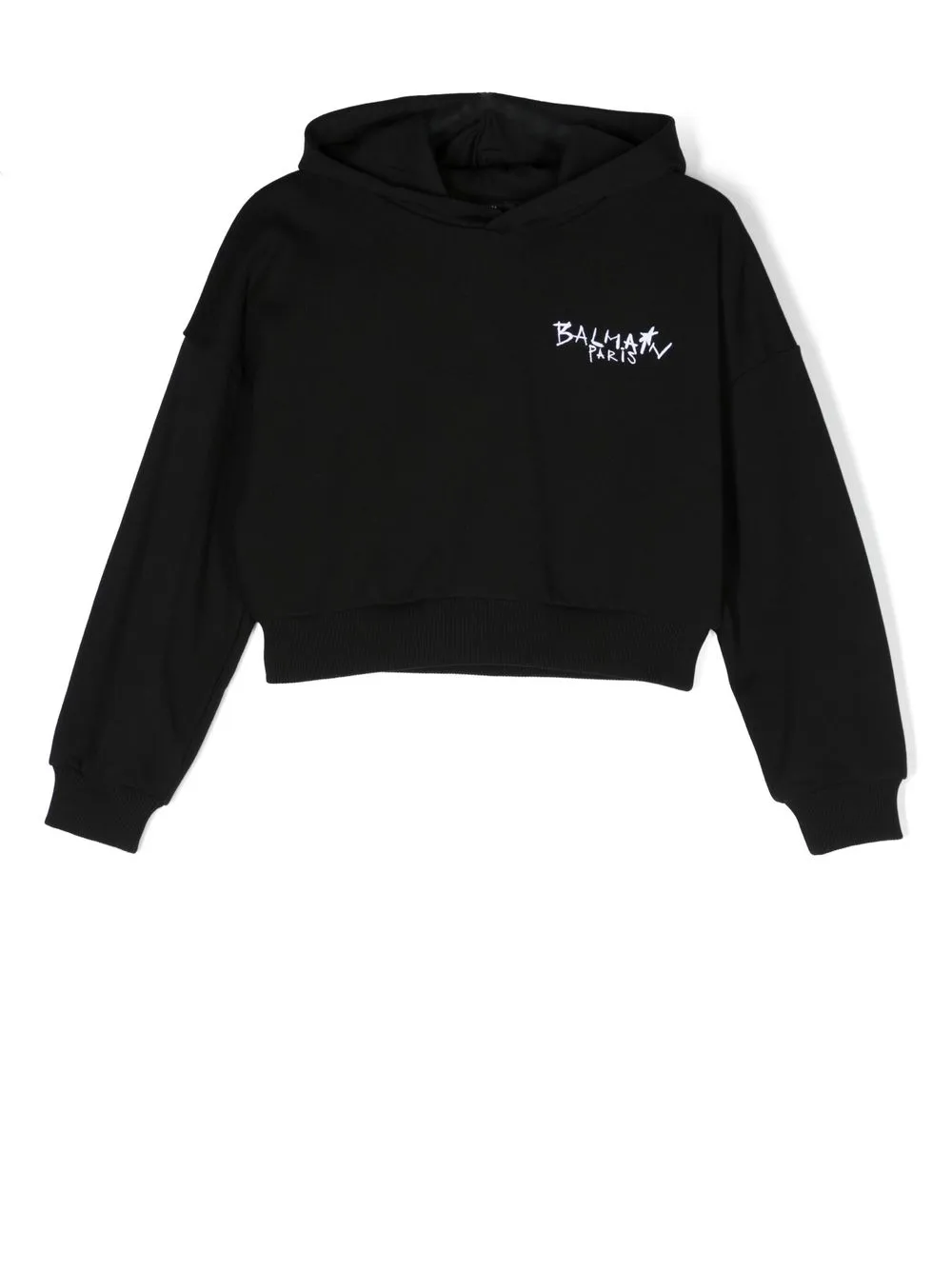 

Balmain Kids hoodie con logo bordado - Negro