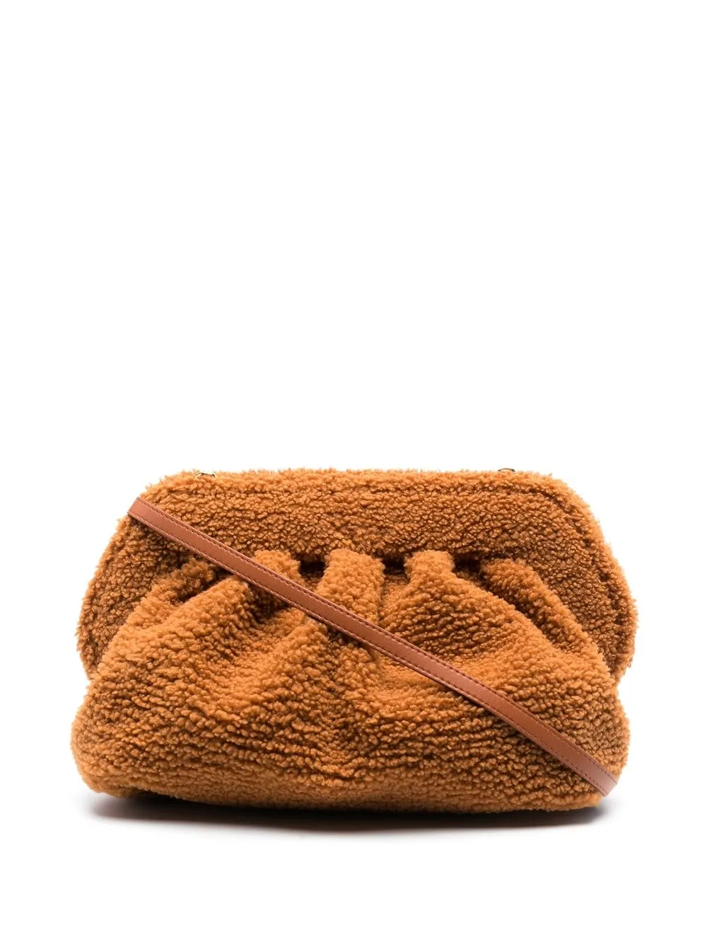 

Themoirè faux-shearling clutch bag - Brown