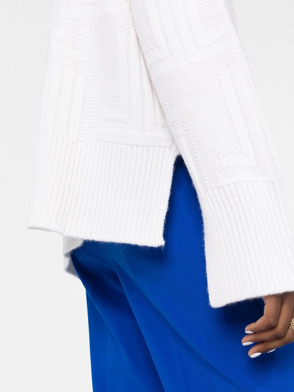 Lanvin Funnel-neck Knitted Jumper In White