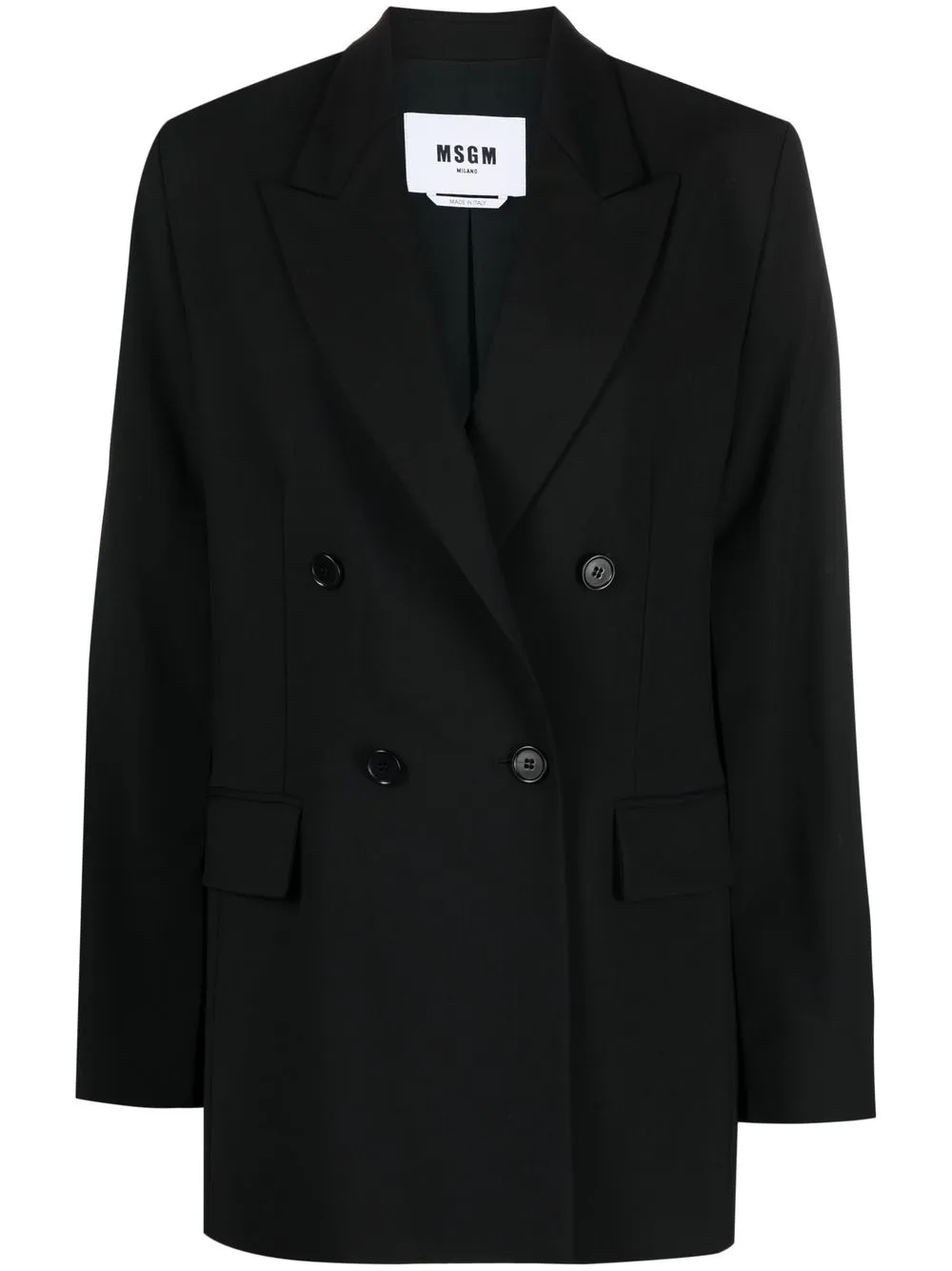 

MSGM blazer con solapas de pico y doble botonadura - Negro