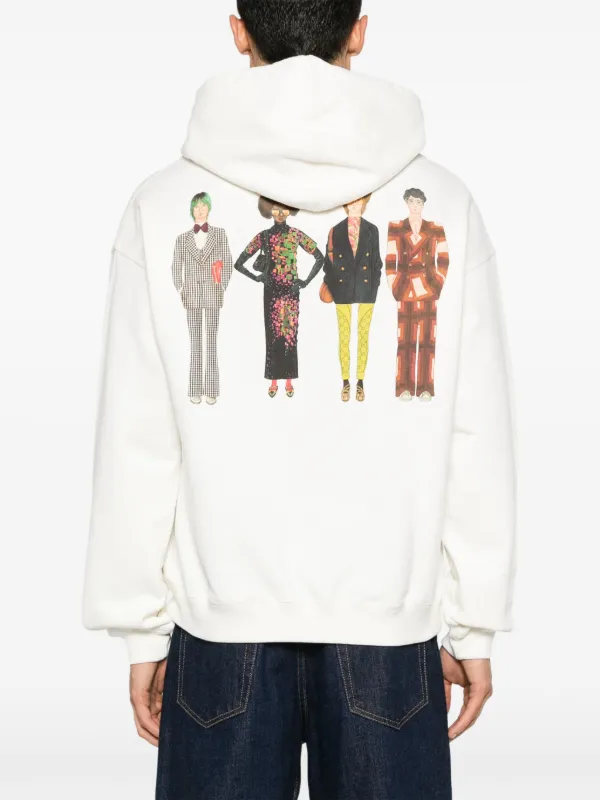 Gucci Exquisite Gucci-print Cotton Hoodie | White | FARFETCH UK