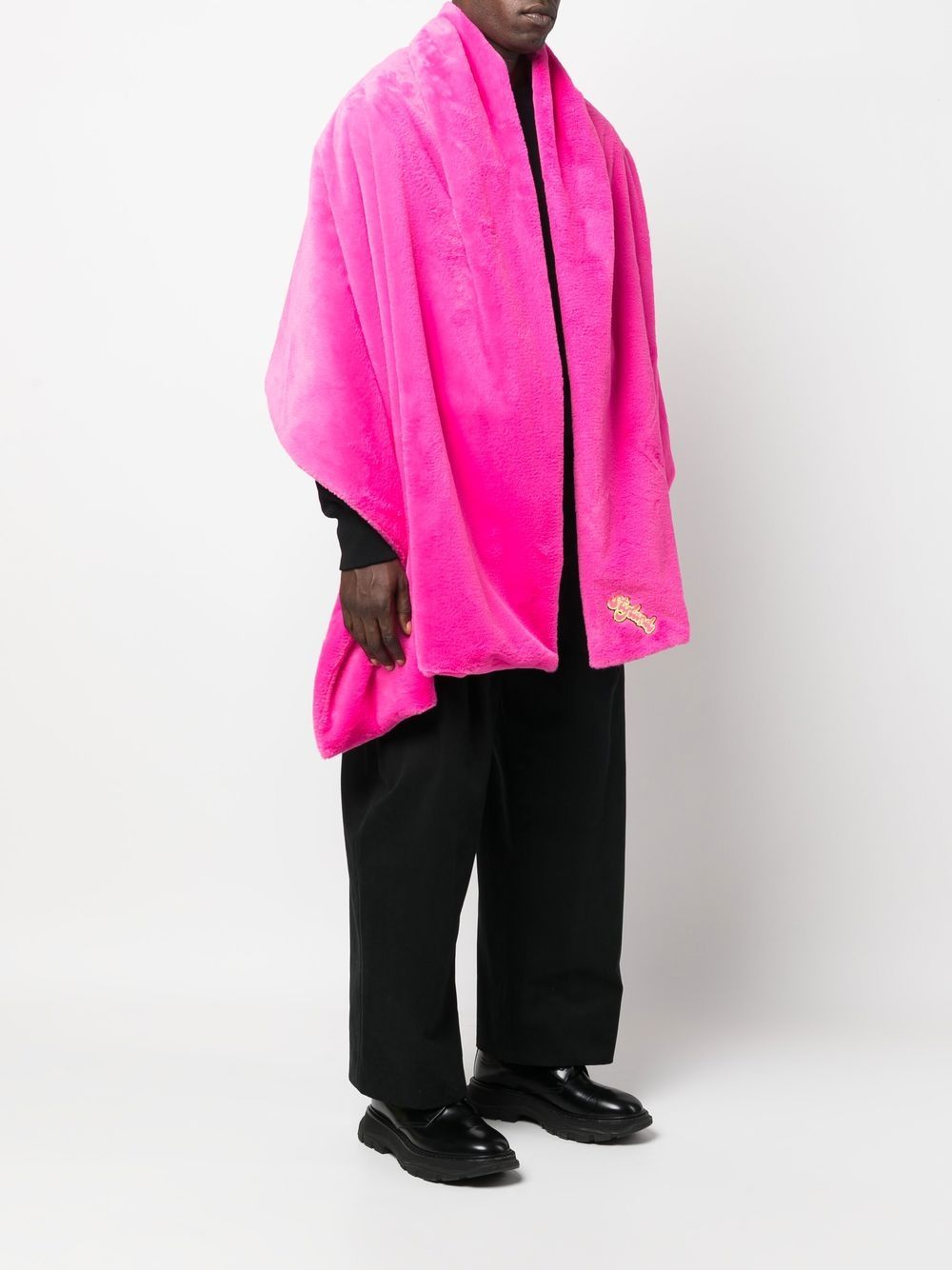 Shop Styland Textured Cape-style Jacket In Pink
