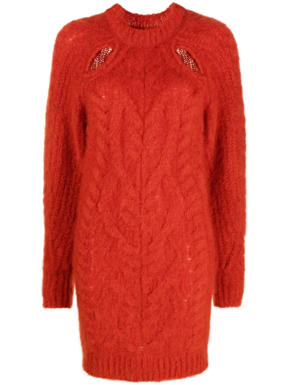 

Isabel Marant cut-out cable-knit minidress - Orange