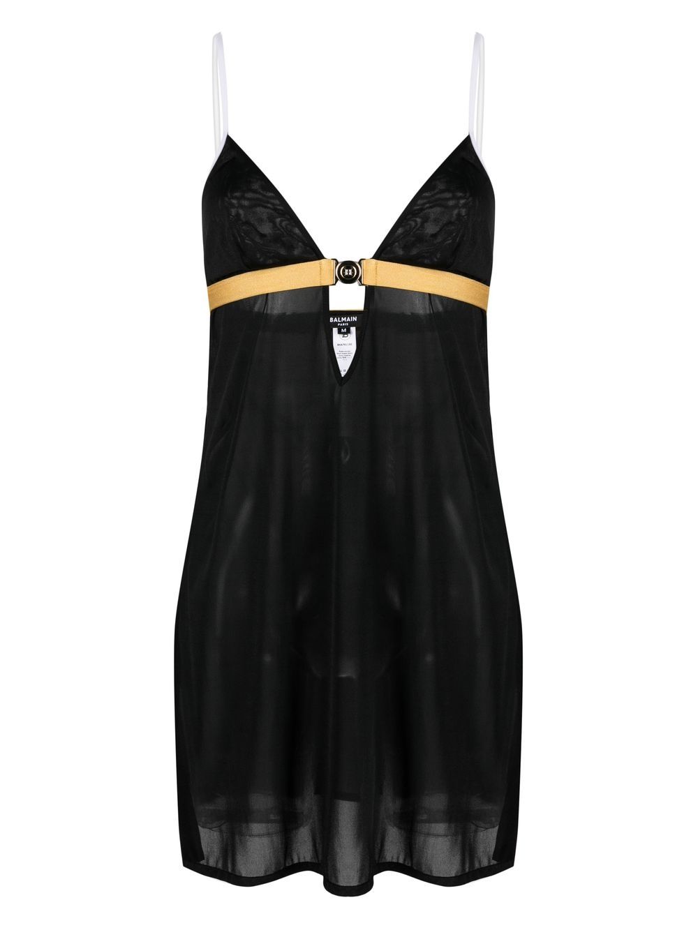 

Balmain vestido de malla semitransparente - Negro