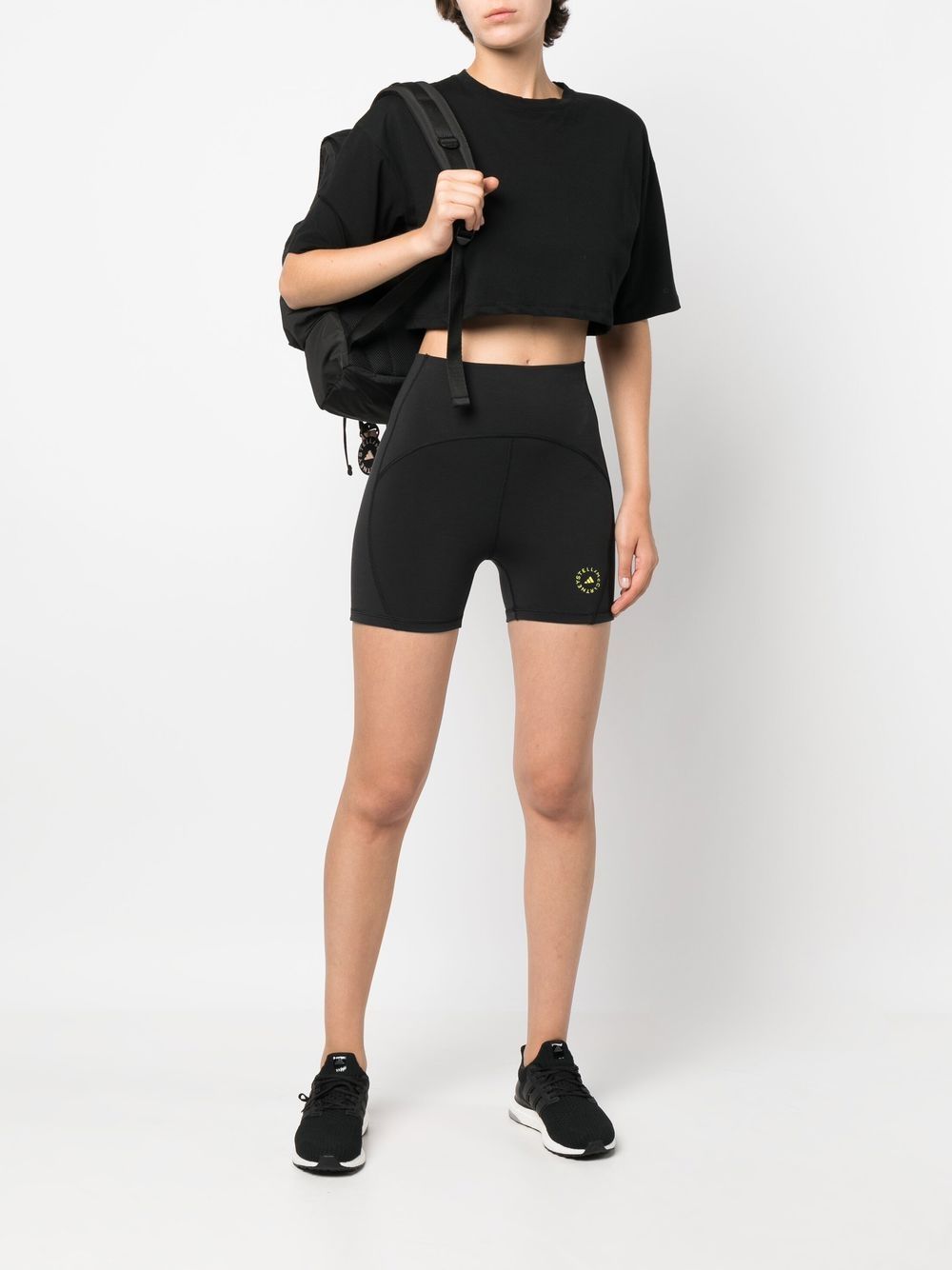 adidas by Stella McCartney Fietsshorts met logoprint - Zwart