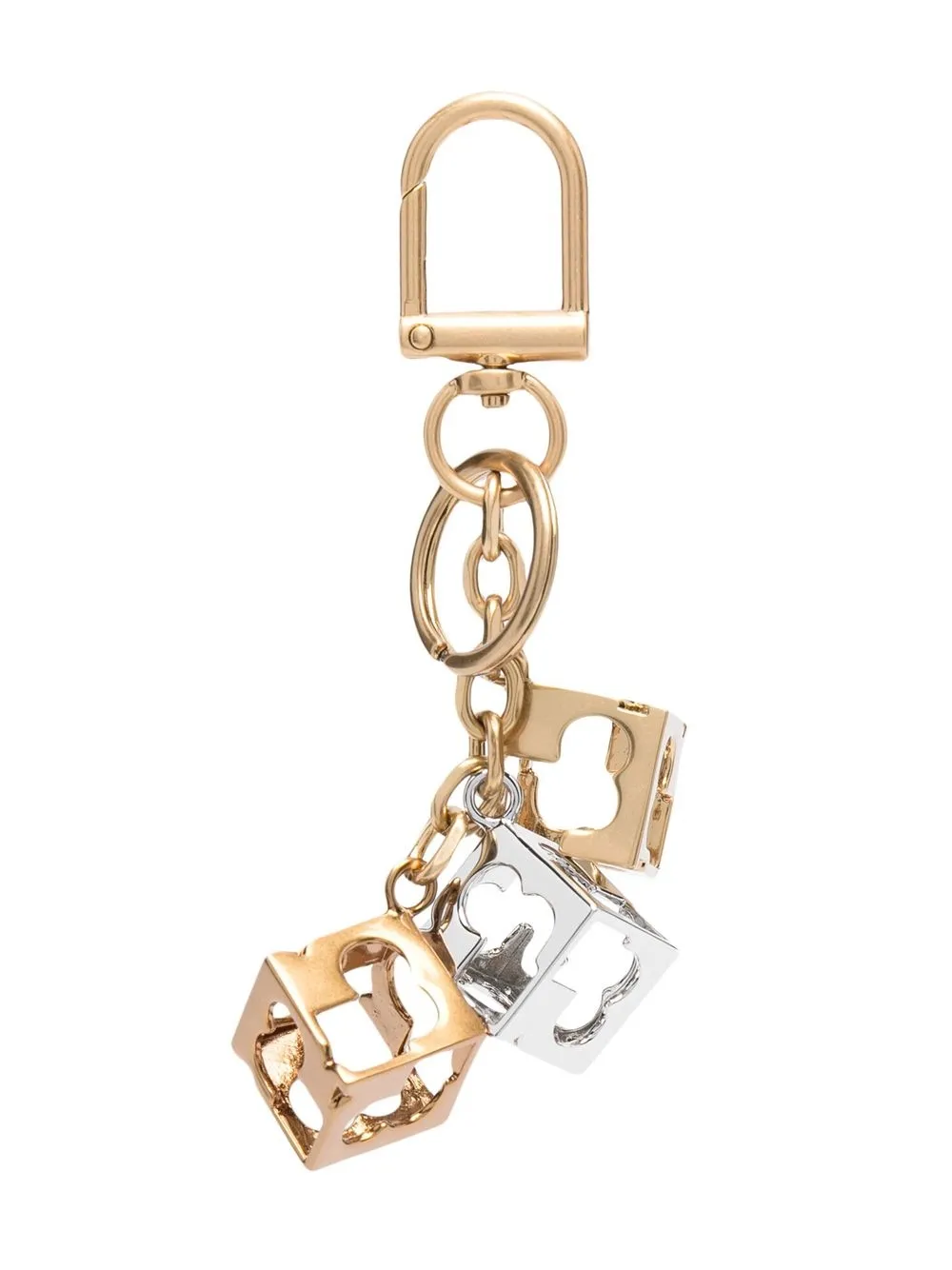

Tory Burch Logo Cubes Key Fob - Gold
