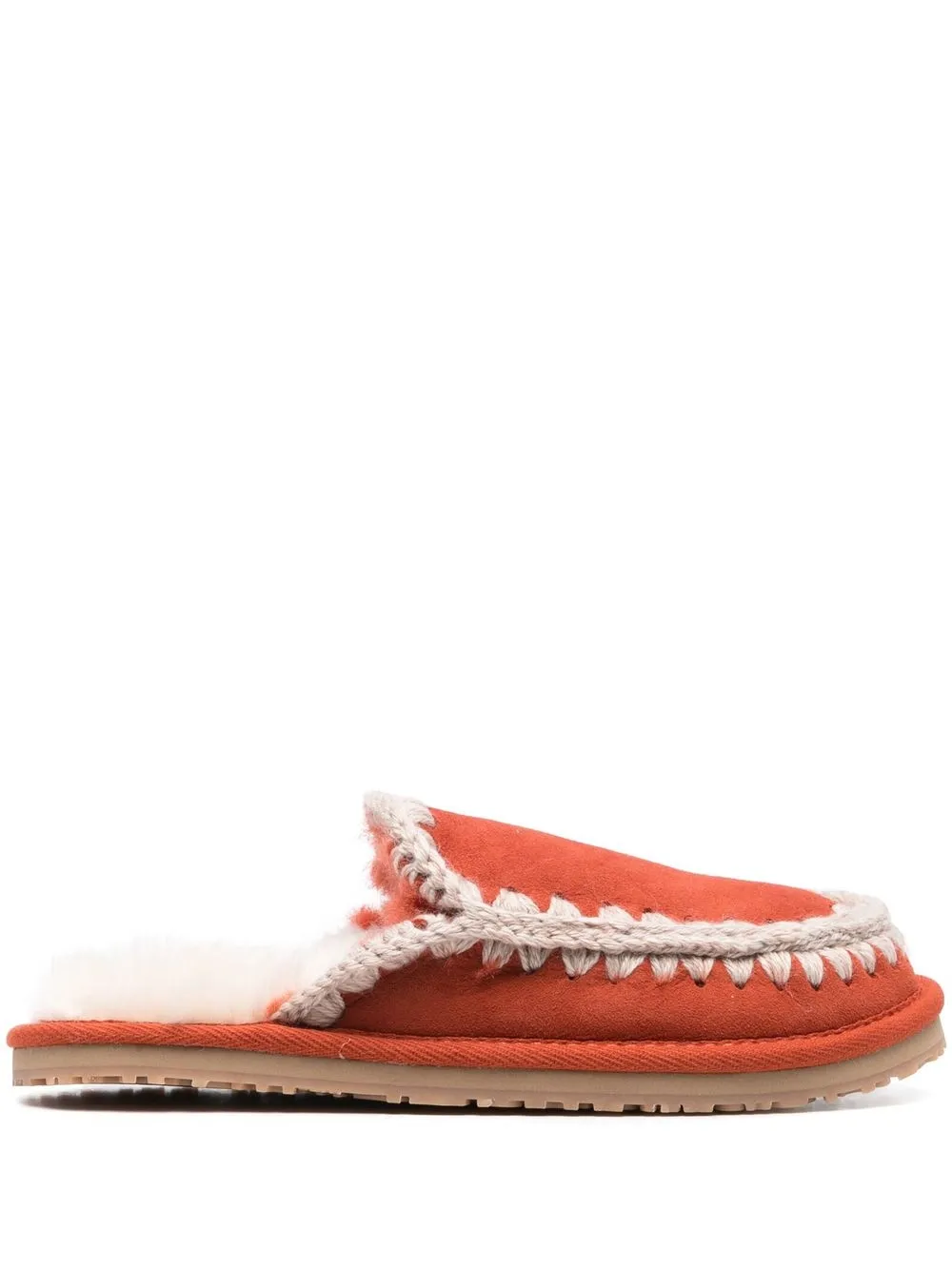 

Mou slippers con detalle de crochet - Naranja