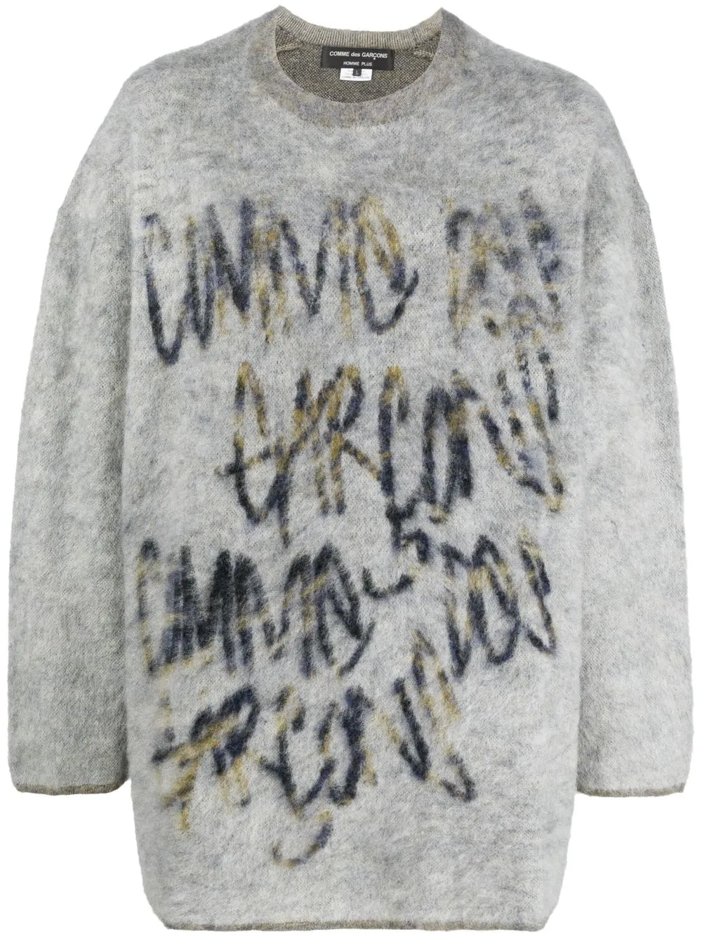 

Comme Des Garçons Homme Plus logo-print oversized jumper - Grey