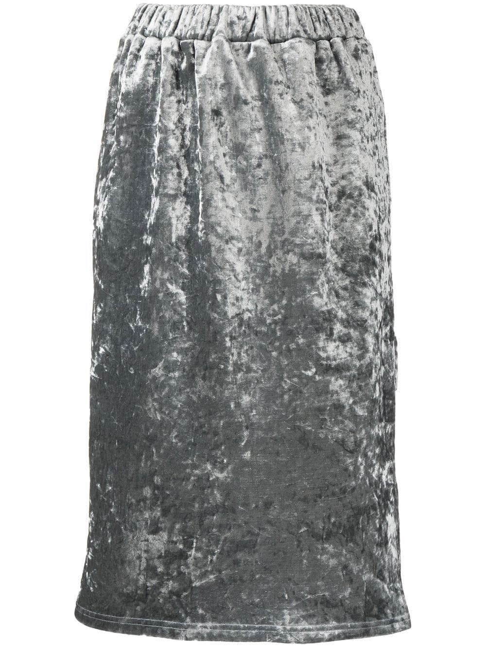 velvet-effect midi-skirt