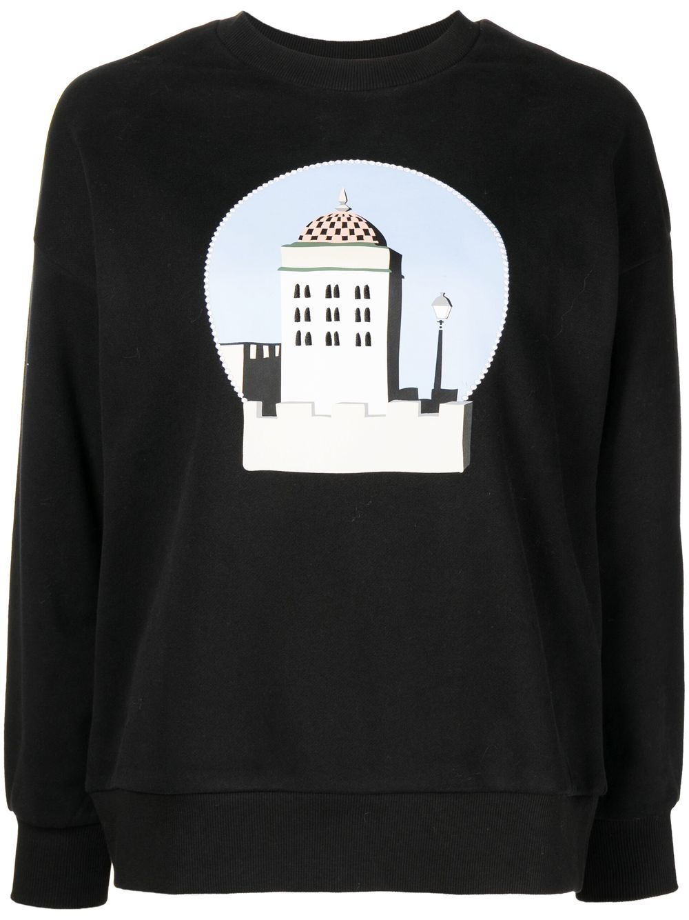 

tout a coup graphic-print crew-neck sweatshirt - Black