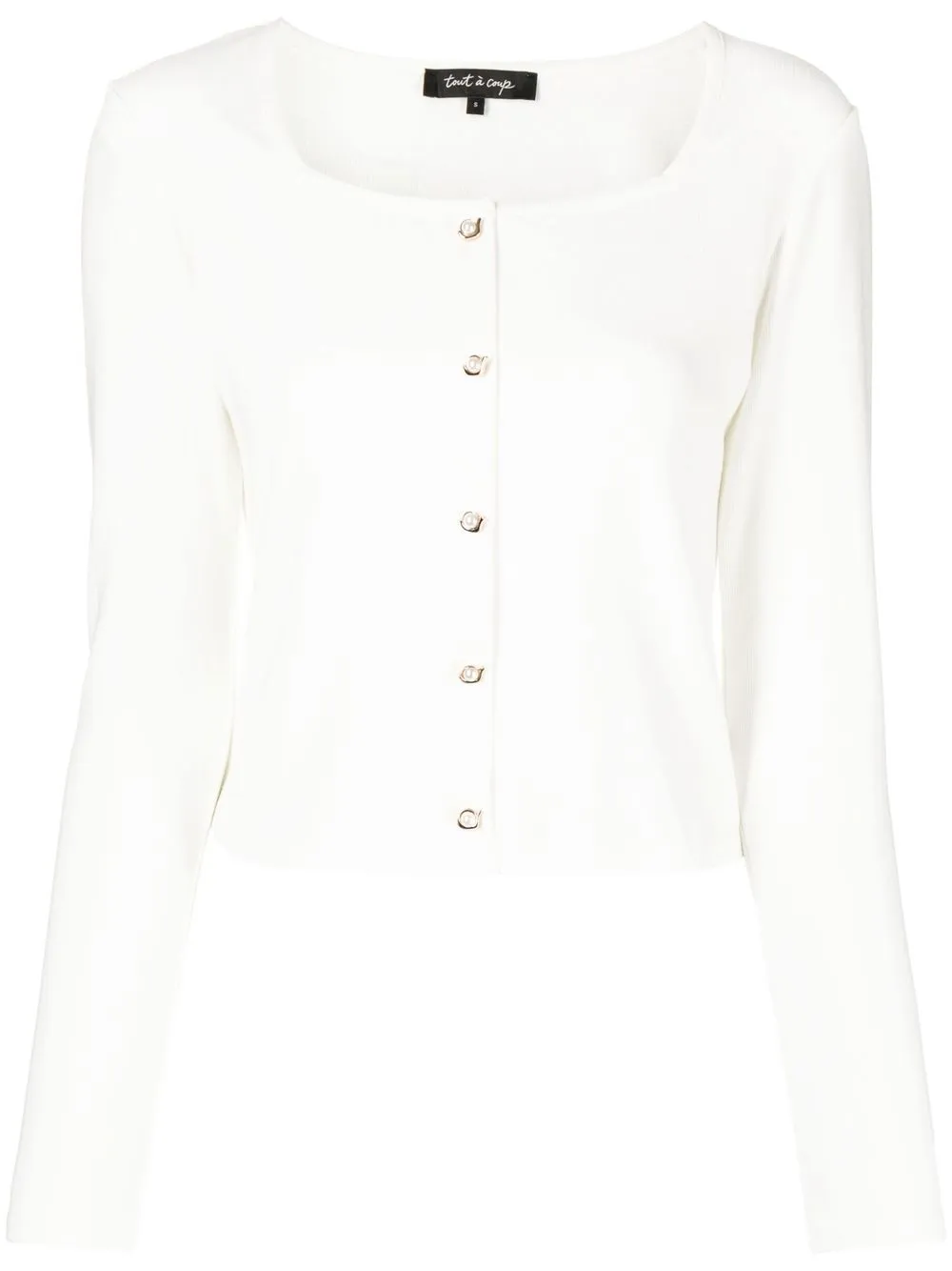 

tout a coup square-neck button-front top - White