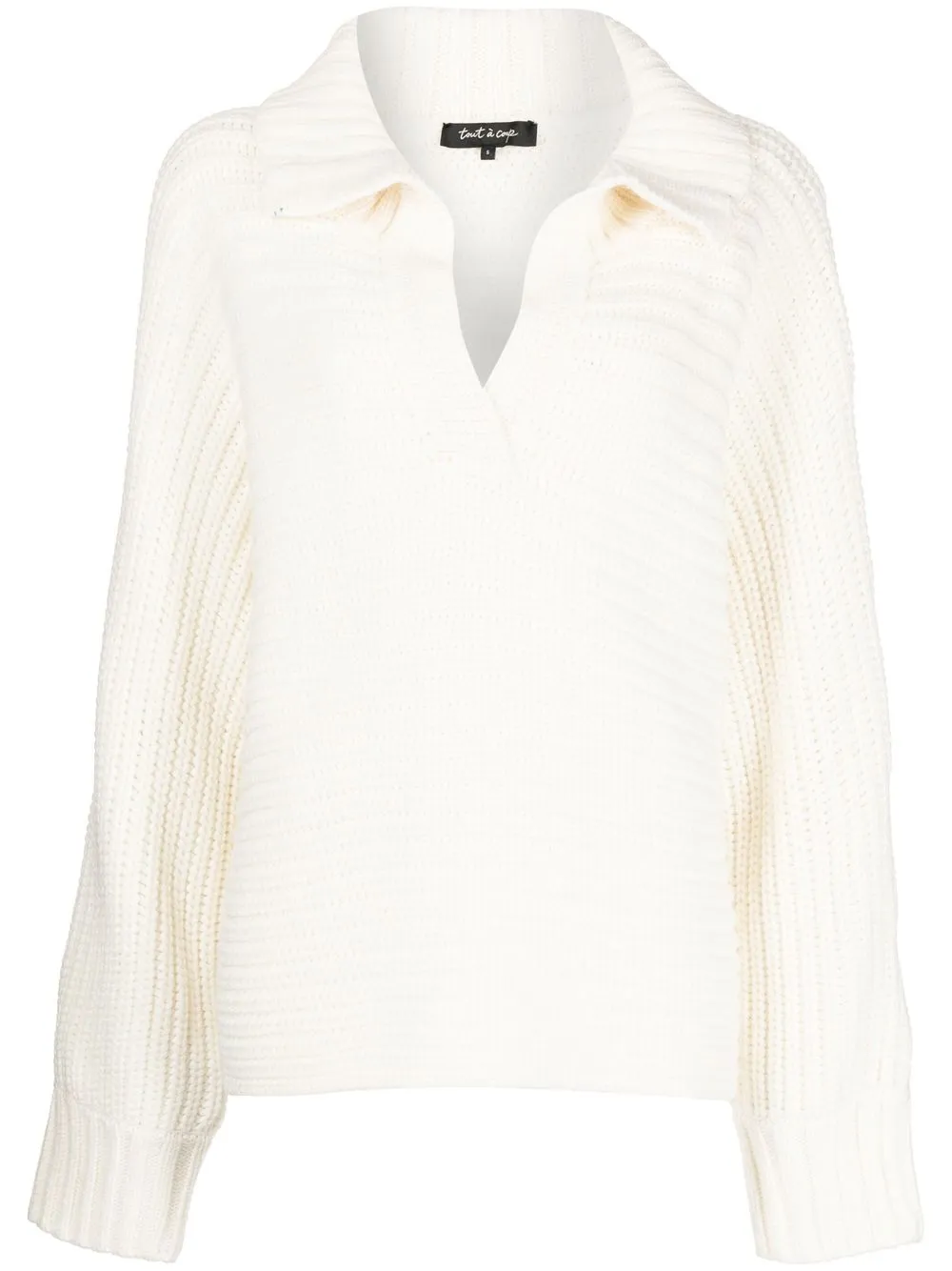 

tout a coup spread-collar knit jumper - White