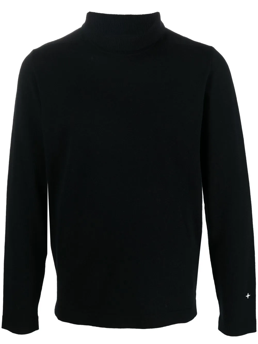 

Stone Island suéter con cuello vuelto y logo bordado - Negro