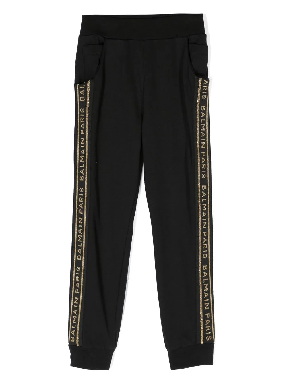 BALMAIN LOGO-TAPE TRACK PANTS