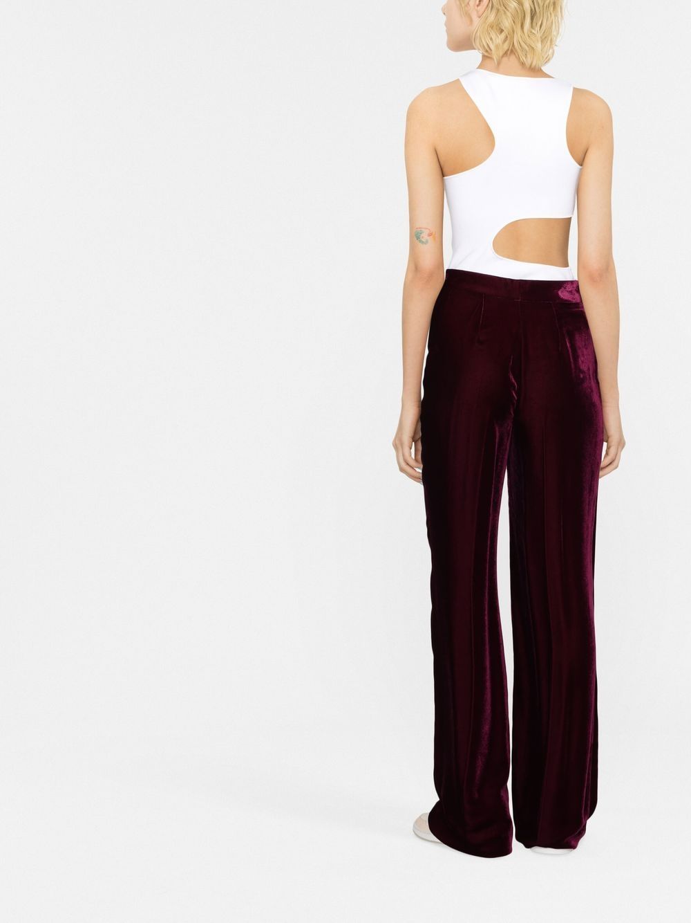 Shop Stella Mccartney Wide-leg Velvet Trousers In Violett