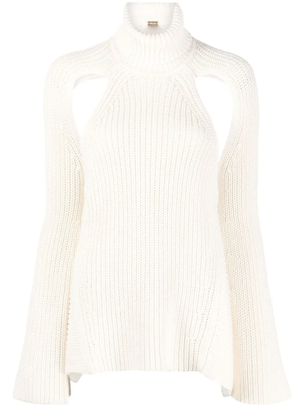 

Cult Gaia cut-out ribbed-knit jumper - Neutrals