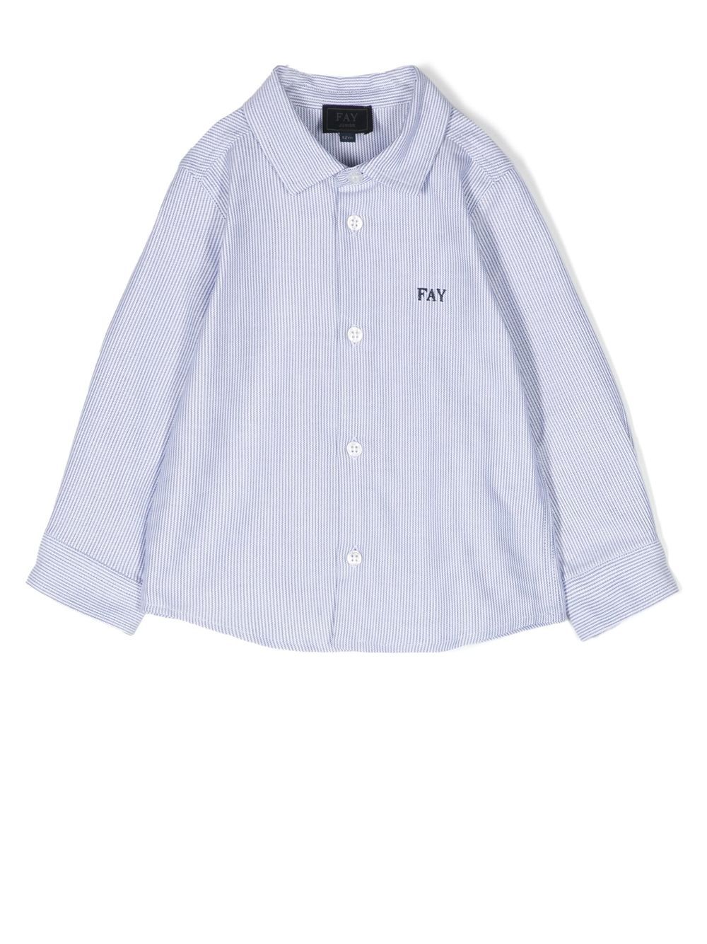 Fay Babies' Pinstripe Long-sleeve Shirt In Blau