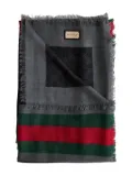 Gucci monogram striped scarf - Black