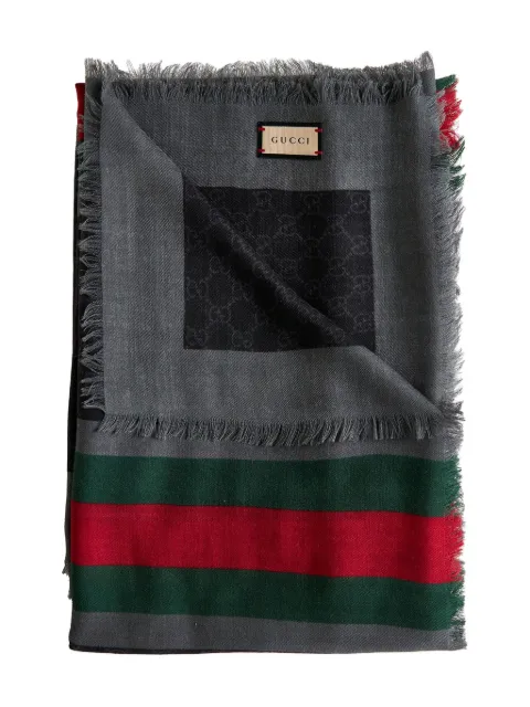 Gucci monogram striped scarf