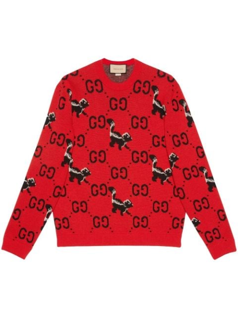 Gucci GG Skun-pattern jumper