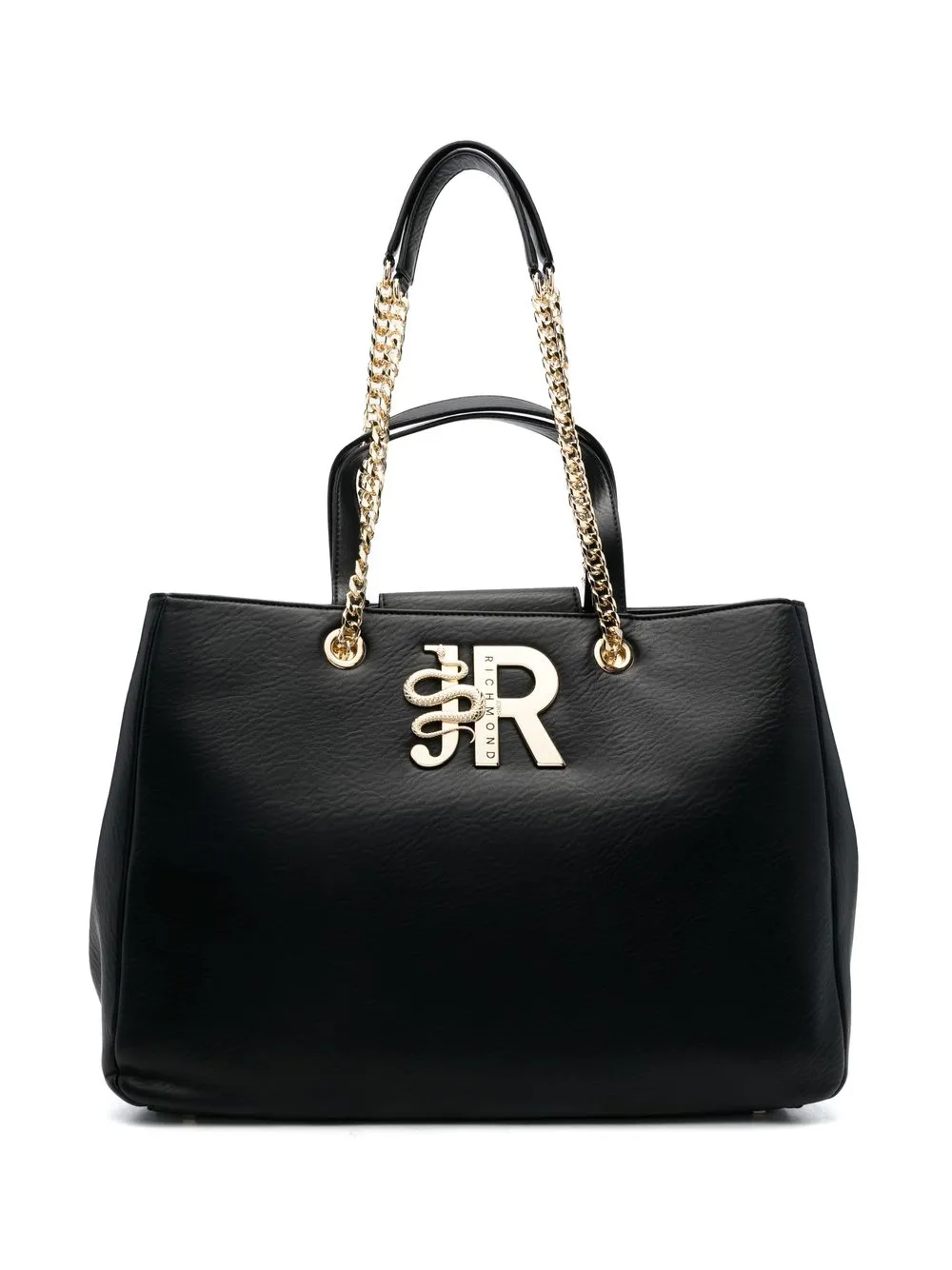 

John Richmond bolsa de mano con placa del logo - Negro