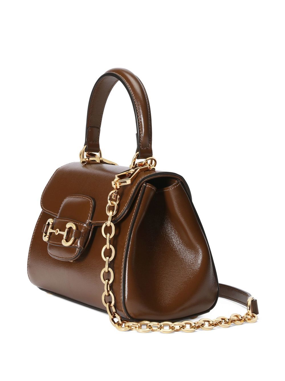 Shop Gucci Mini Horsebit 1955 Top-handle Bag In Brown