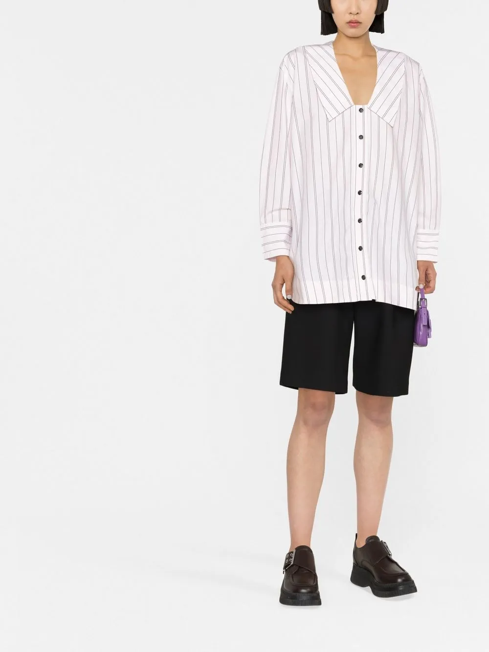 GANNI Gestreepte blouse - Roze
