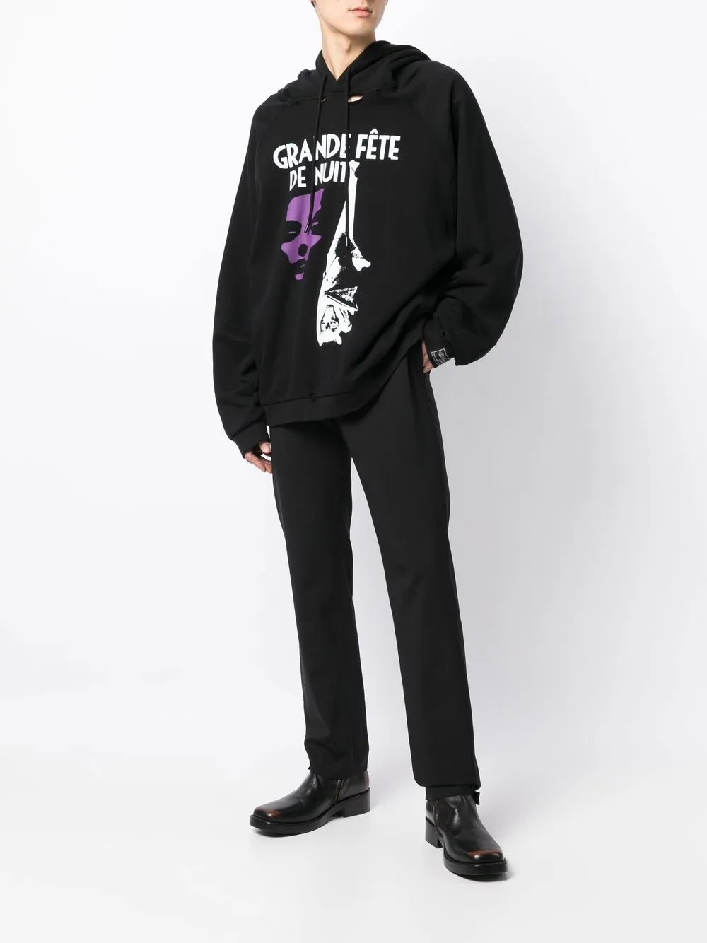 Raf Simons Hoodie met grafische print - Zwart
