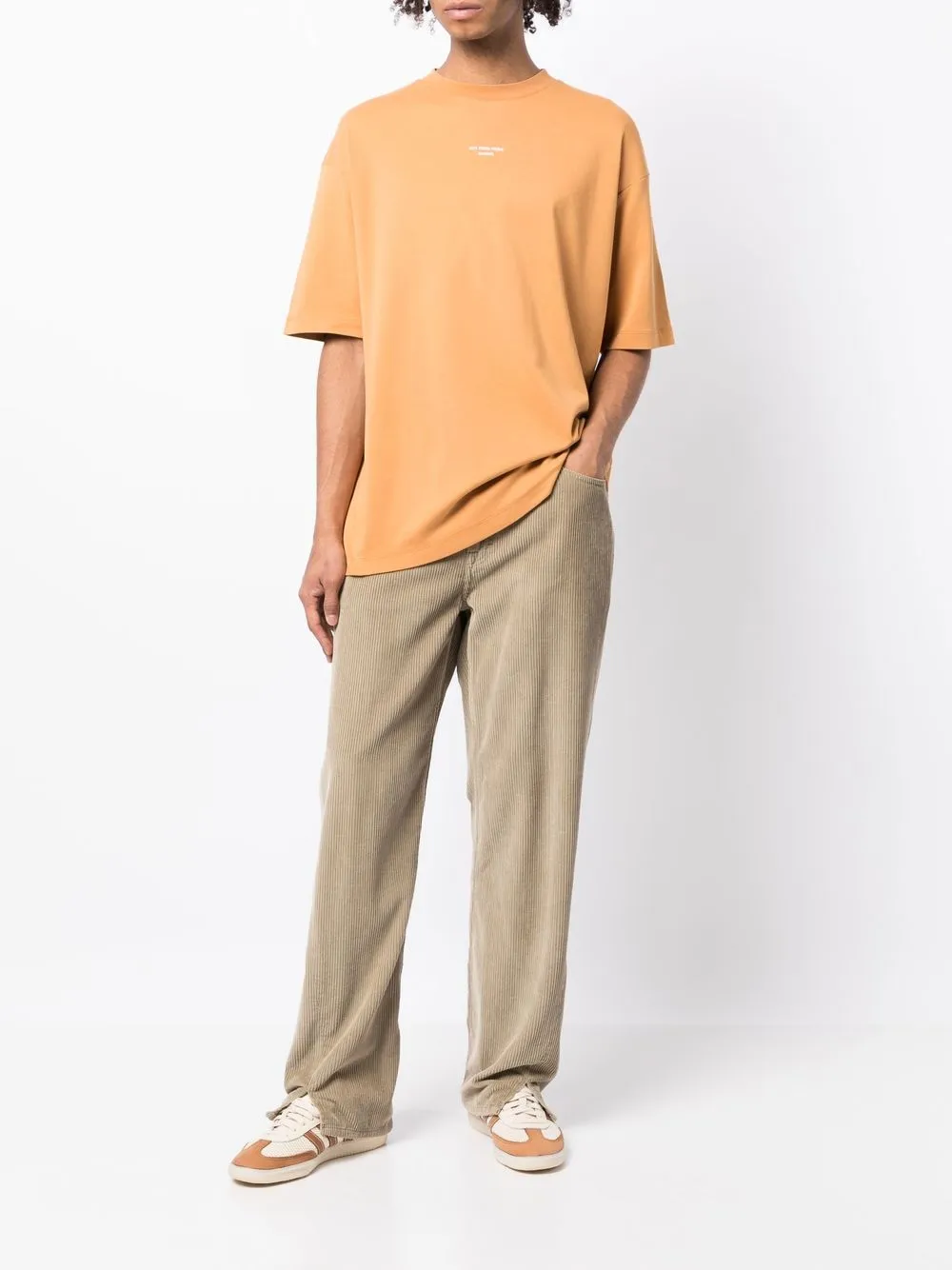 Drôle De Monsieur T-shirt met logoprint - Oranje