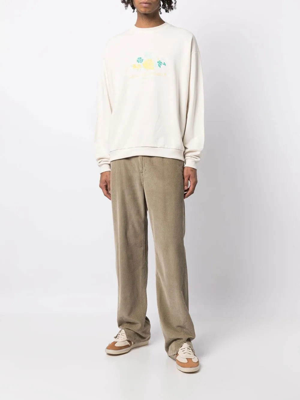 Drôle De Monsieur Sweater met logoprint - Wit