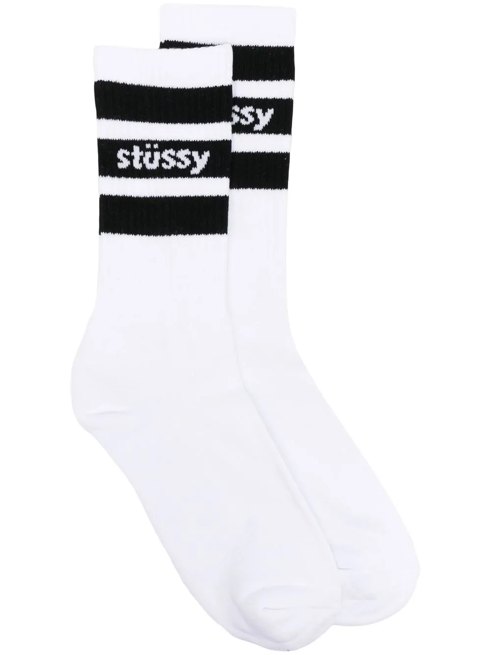 

Stüssy calcetines con franjas del logo - Blanco