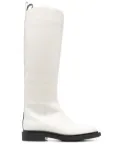3juin zipped knee-length boots - White