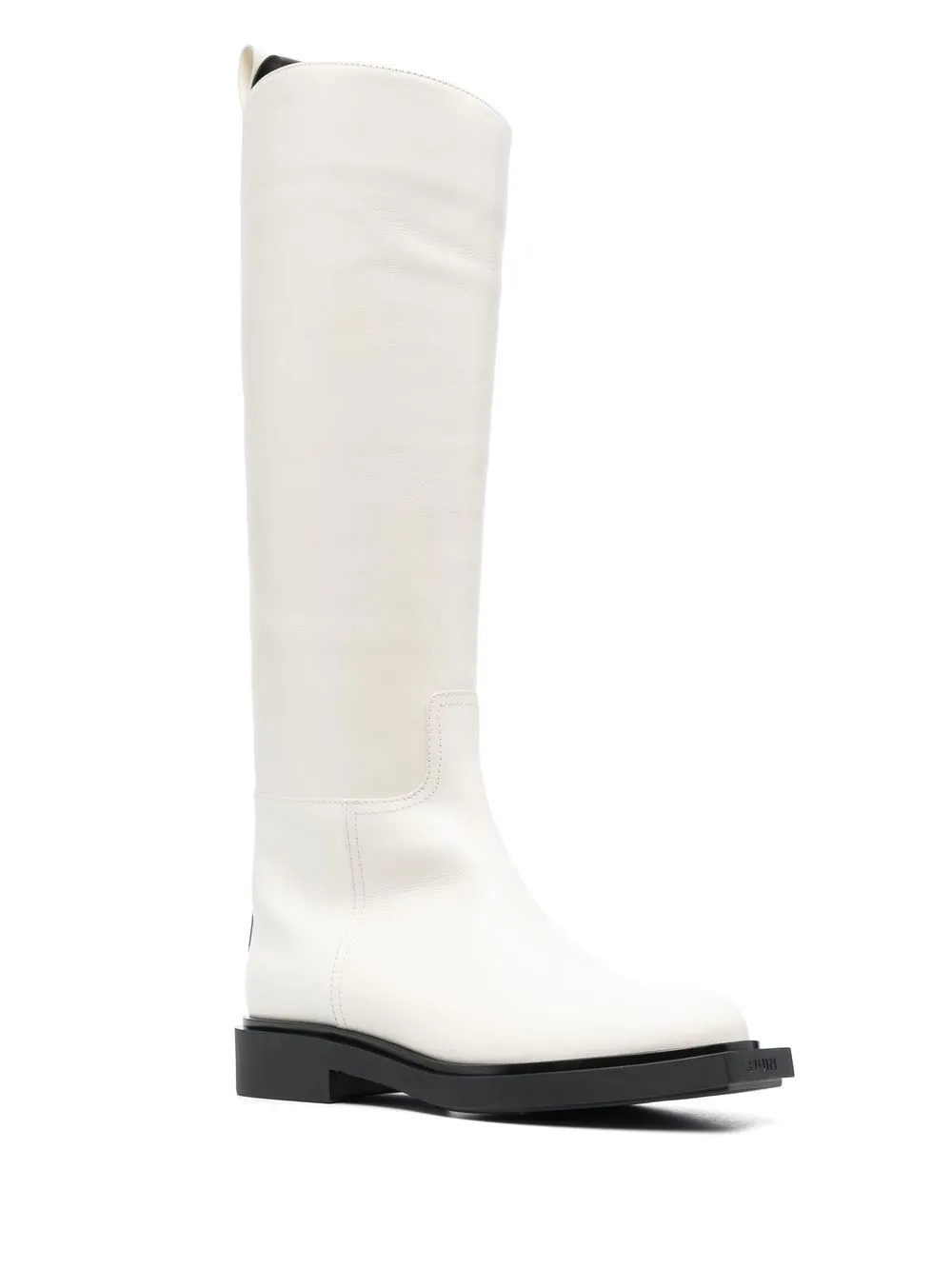 3juin zipped knee-length boots White