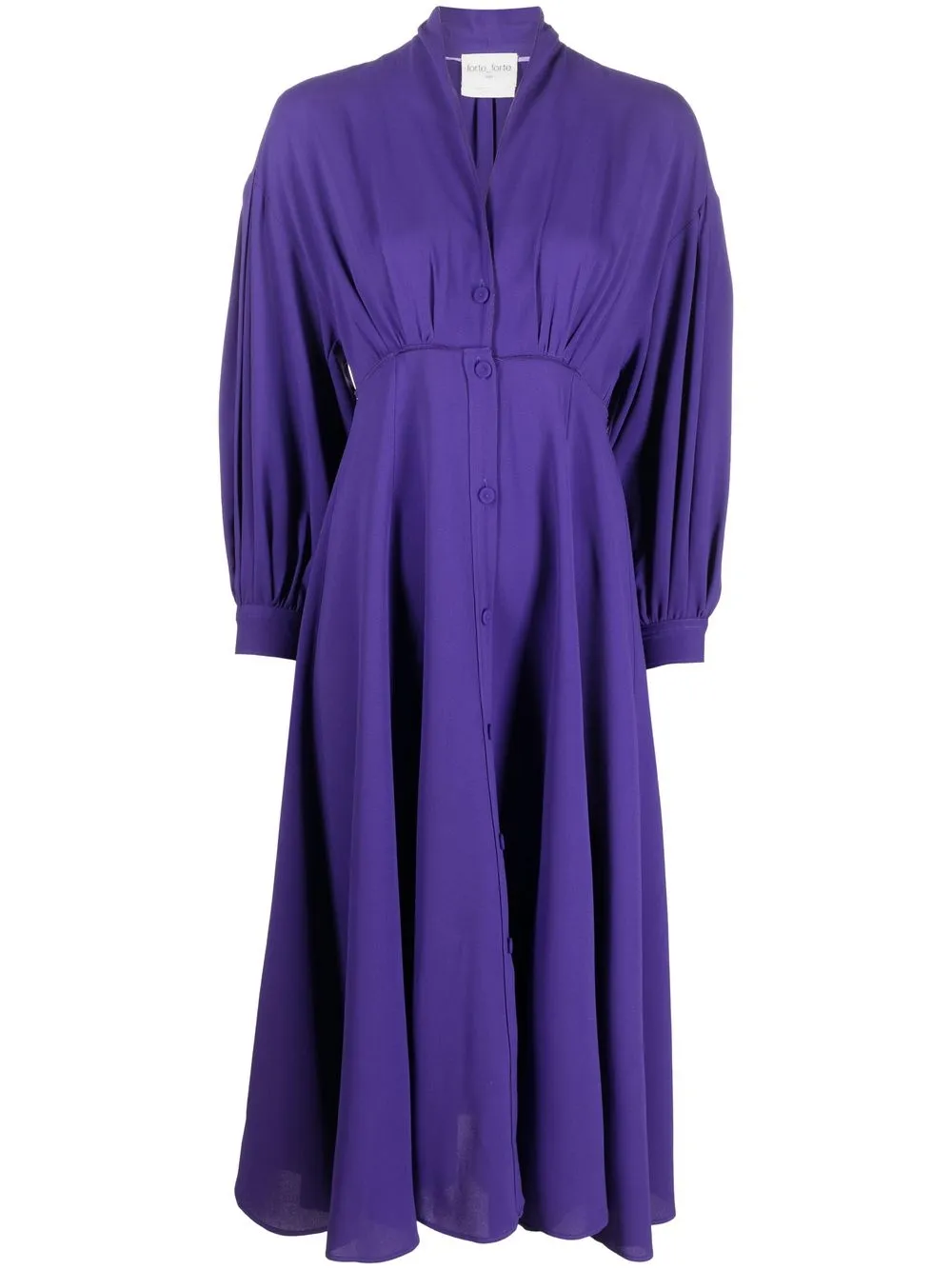 

Forte Forte vestido midi con cuello en V - Morado