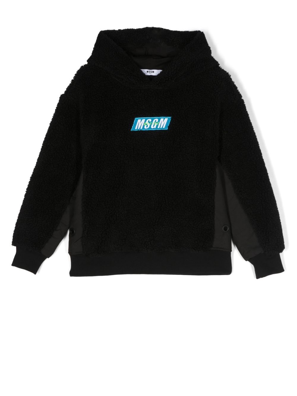 

MSGM Kids hoodie con logo bordado - Negro