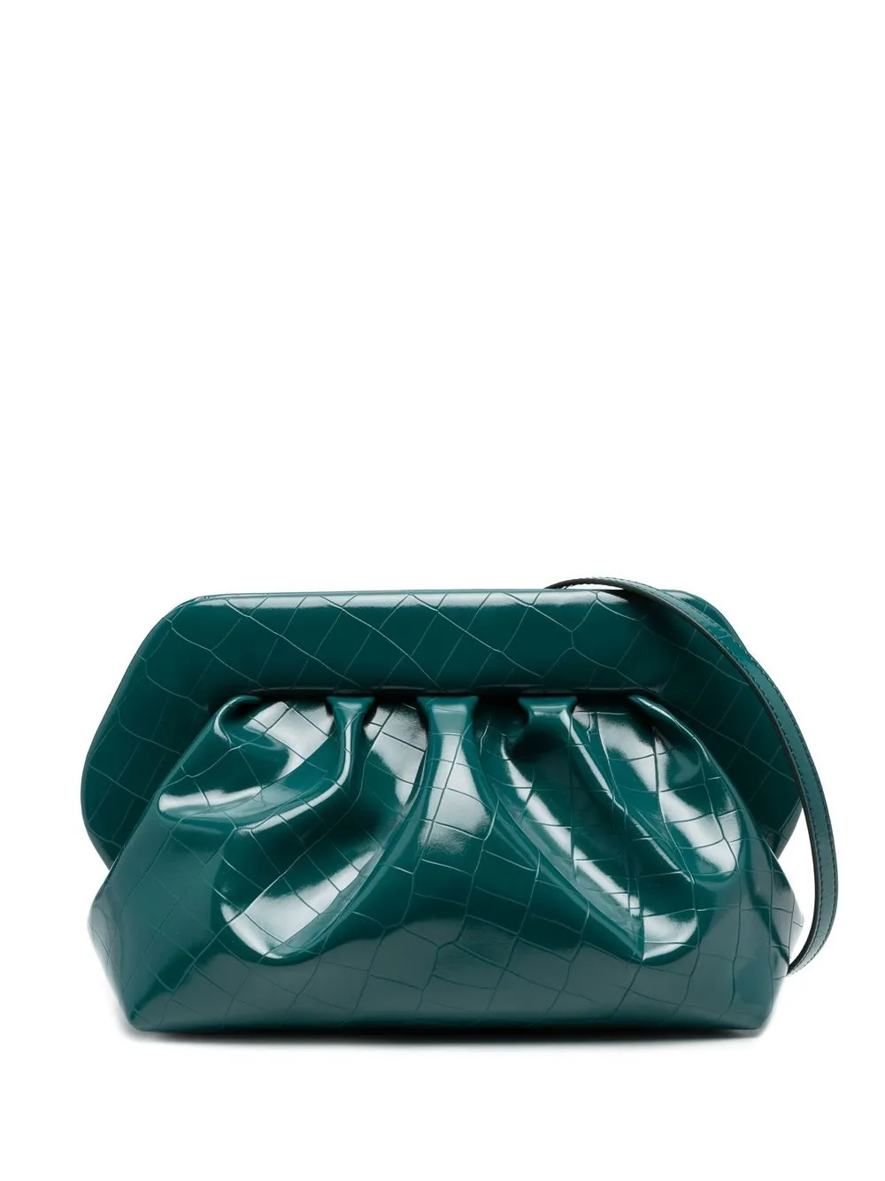 

Themoirè bolsa de mano con efecto de piel de cocodrilo - Verde