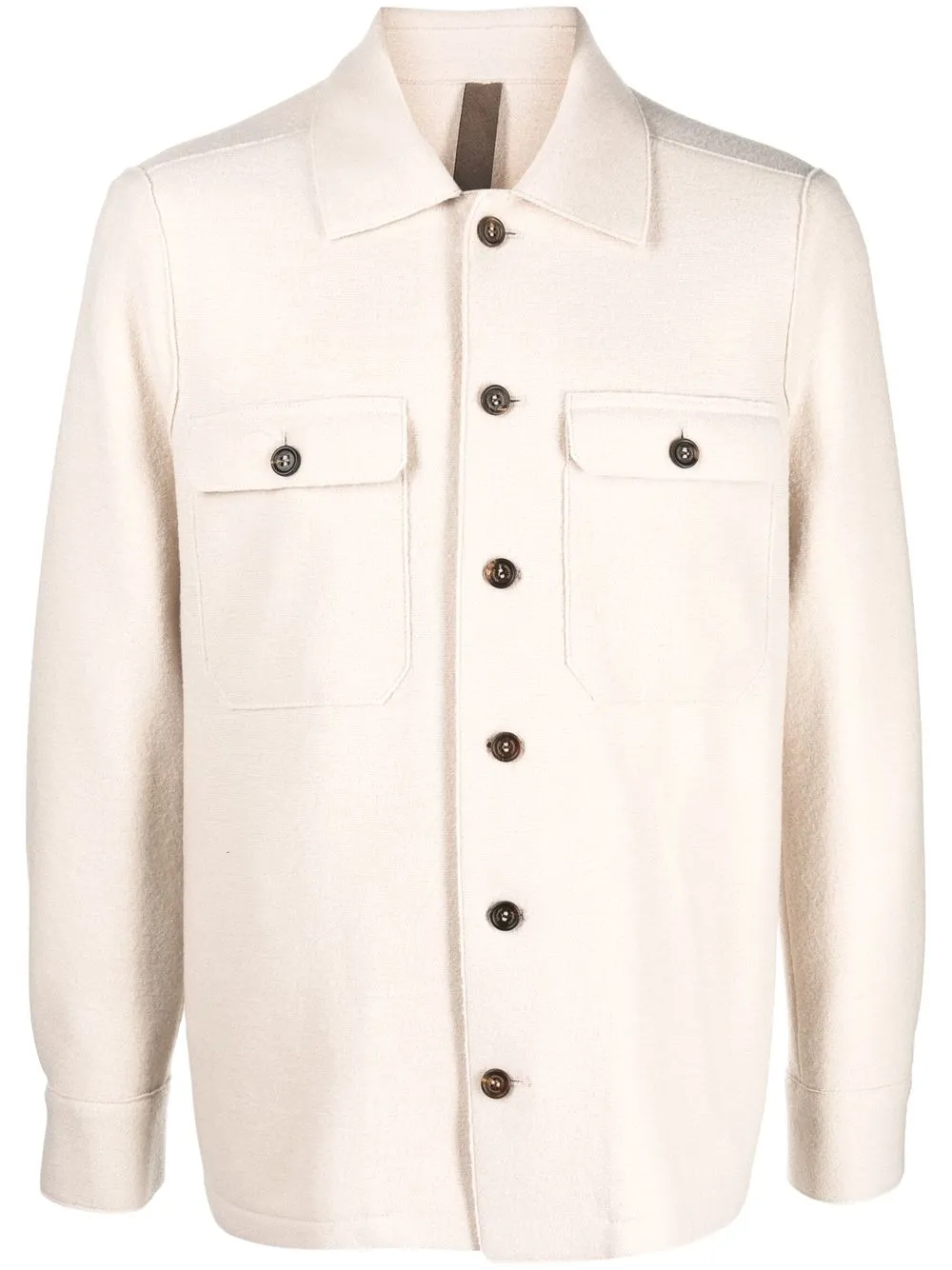 

Eleventy single-breasted wool shirt jacket - Neutrals