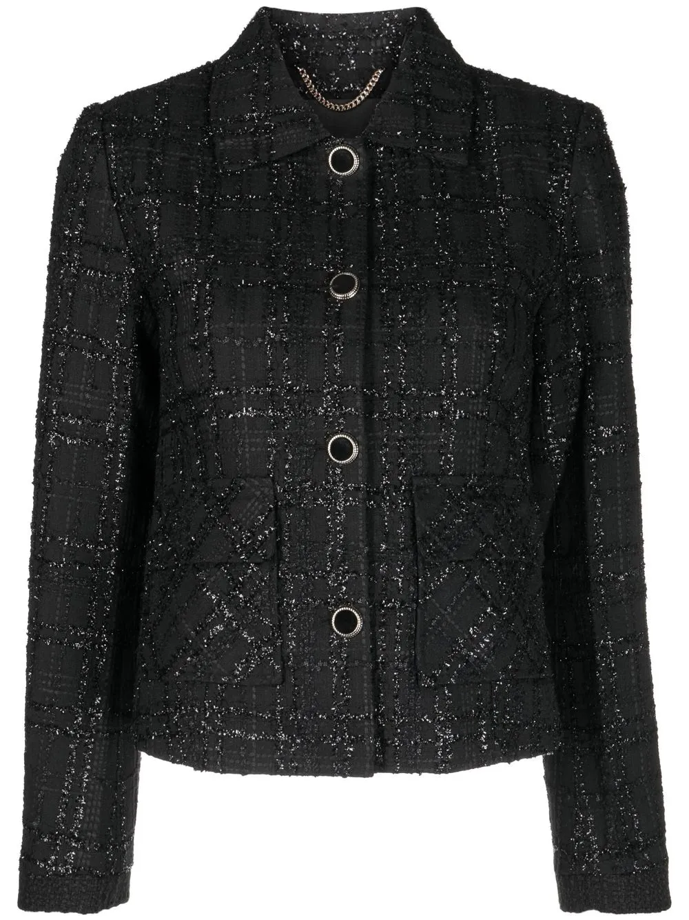 

tout a coup saco de tweed con botones - Negro