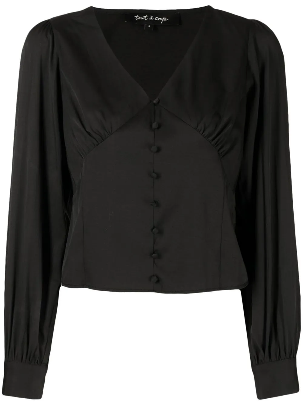 

tout a coup blusa manga larga con botones - Negro